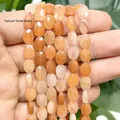 6x8mm faceted flat oval natural orange stone beads for DIY jewelry making - Faceted Flat Oval / 23 Pieces/Pack (6x8mm) / Red Aventurine