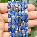 Faceted 6x8mm flat oval natural blue spot stone loose beads for DIY jewelry making - Faceted Flat Oval / 23 Pieces/Pack (6x8mm) / Lapis Lazuli