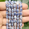 6x8mm faceted oval blue spot jasper natural stone loose beads for DIY jewelry - Faceted Flat Oval / 23 Pieces/Pack (6x8mm) / Blue Spot Jasper