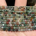 Premium faceted natural stone beads in mixed green and earthy tones for DIY jewelry making - 2mm Approx 170 Pieces / India Agate
