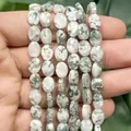 Premium 6x8mm faceted oval natural moss agate stone beads for DIY jewelry making - Faceted Flat Oval / 23 Pieces/Pack (6x8mm) / Tree Agate