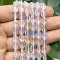 Translucent 6x8mm faceted flat oval opalite stone beads for DIY jewelry crafts - Faceted Flat Oval / 23 Pieces/Pack (6x8mm) / Opal