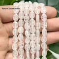 Natural faceted 6x8mm translucent white quartz oval loose beads for DIY jewelry crafting - Faceted Flat Oval / 23 Pieces/Pack (6x8mm) / White Crystal