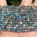 Natural blue stone faceted small beads for DIY jewelry making in 2mm 3mm 4mm sizes - 2mm (approx 170pcs) / Apatite (#47)
