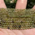 Natural green faceted stone beads strands in 2mm 3mm and 4mm for jewelry making DIY - 2mm (approx 170pcs) / Dark Green Zirconia (#49)