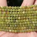 Natural faceted yellowish green gemstone beads 2mm 3mm 4mm for DIY jewelry making accessories - 2mm (approx 170pcs) / Taiwan Jade (#73)