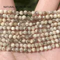Premium faceted natural gray and white stone beads for DIY handmade jewelry making - 2mm (approx 170pcs) / Sunstone (#64)