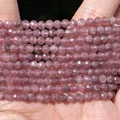 Handcrafted faceted purple natural stone beads for DIY jewelry making and accessories - 4mm (Approx 90pcs) / Phosphosiderite