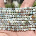 Small faceted natural stone beads for DIY jewelry accessories in light blue colors - 2mm Approx 170 Pieces / Amazonite