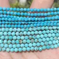 Faceted turquoise natural stone beads for DIY jewelry making and handicraft accessories - 2mm Approx 170 Pieces / Turquoise