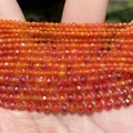 Faceted orange natural stone beads for DIY jewelry making in various sizes - Zirconia Style (#55) / 2mm (Approx 170 Pieces) / Light Red