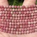 Faceted natural pink gemstone beads for handmade DIY jewelry making and craft 4mm - Rhodochrosite (#67) / 2mm (Approx 170 Pieces) / Pink