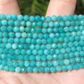 Natural faceted small turquoise stone beads for DIY jewelry making and craft projects - Natural Amazonite (#68) / 2mm (Approx 170 Pieces) / Turquoise Green