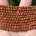 Sparkly brown faceted goldstone beads 2mm 3mm 4mm for DIY jewelry making and crafts - Goldstone (#70) / 2mm (Approx 170 Pieces) / Dark Brown