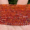 Premium 2mm 3mm 4mm faceted orange natural stone beads for DIY jewelry making crafts - 2mm (approx 170pcs) / Zircon Red
