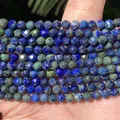 Small faceted natural blue stone beads in 2mm 3mm 4mm sizes for DIY jewelry making - 2mm (approx 170pcs) / Lapis Lazuli (Large)