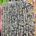 Faceted natural stone beads 2mm 3mm 4mm small loose spacers for DIY jewelry making - 2mm (approx 170pcs) / Lemon Turquoise