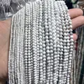 Faceted white howlite natural stone beads strands for professional DIY jewelry making - 2mm (approx 170pcs) / Howlite