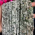 Faceted natural moss agate stone beads 2mm 3mm 4mm for DIY jewelry making and craft - 2mm (approx 170pcs) / Dendritic Stone