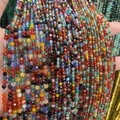 Assorted 2mm 3mm 4mm multi-color faceted natural stone beads for DIY jewelry making - 2mm (Approx 170 Pieces) / Multicolor Agate