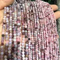 Natural faceted amethyst and tourmaline stone beads for jewelry making, 2-4mm size - 2mm (Approx 170 Pieces) / Plum Blossom Tourmaline