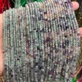 Faceted natural stone beads strings in mixed purple and green tones for DIY jewelry - 2mm (Approx 170 Pieces) / Fluorite