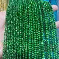 Natural green stone beads with faceted cut for DIY jewelry making and accessories - 2mm Approx 170 Pieces / Green Shell