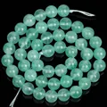 Macro view of high-quality natural green angelite round beads for DIY jewelry making. - Green Angelite Stone / 8mm (Approx. 45 Pieces)