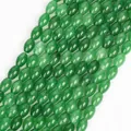Vibrant green chalcedony rice-shaped stone beads for DIY necklace and bracelet making - Green Chalcedony (s3765) / 30 Pieces/Pack (8x12mm) / Green