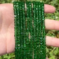 High-quality faceted green cubic crystal glass loose beads for DIY jewelry crafting accessories. - 1 Strand (Approx. 95 Pcs) / Dark Green
