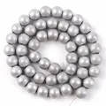 Silver gray matte electroplated hematite round beads for DIY jewelry making accessories - 2mm (Approx 193 Pieces) / Electroplated Frosted Silver