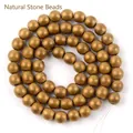 Matte bronze electroplated hematite round loose beads for personalized DIY jewelry making - 2mm (Approx 193 Pieces) / Electroplated Frosted Gold