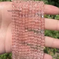 Close-up detail of pink faceted cube crystal glass beads used for DIY jewelry making crafts - 1 Strand (Approx. 95 Pcs) / Pink