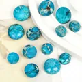 Blauwe ronde keizerlijke steen cabochon met platte achterkant voor sieraden - Ronde cabochon / 2 Stuks/Pak (10mm) / Lichtblauw
