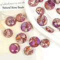 Gepolijste paarse keizerlijke jaspis platte ronde cabochon voor DIY sieraden maken - Ronde cabochon / 2 Stuks/Verpakking (12mm) / Paars