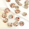 Veelkleurige ronde platte imperial stone cabochons voor DIY sieraden maken - Ronde cabochon / 2 Stuks/Verpakking (12mm) / Natuurlijke Textuur