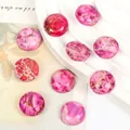 Gepolijste magenta imperiale jaspis ronde cabochons voor het maken van DIY-sieraden - Ronde cabochon / 2 Stuks/Verpakking (14mm) / Roze Paars