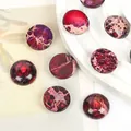 Ronde paarse en rode keizerlijke stenen cabochons met natuurlijke marmeren patronen - Ronde cabochon / 2 Stuks/Verpakking (14mm) / Fuchsia