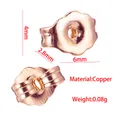 Close-up detail of rose gold copper butterfly earring backs with size dimensions and weight - Plain Butterfly Style (S143S144) / 1 Piece / Champagne Gold