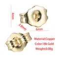Detail view of 18k gold plated copper butterfly earring backs with 6mm width measurements. - Plain Butterfly Style (S143S144) / 1 Piece / 14K Gold