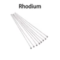 Detailed view of rhodium-plated metal ball head pins for DIY jewelry making - 16mm (Price for 1 Piece) / White K/Silver