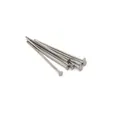 Detailed macro shot of silver metal T-pins for DIY jewelry making and beadwork projects - 16mm / White K/Silver