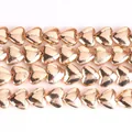 Premium metallic gold heart-shaped electroplated hematite beads for DIY jewelry making - Vertical Hole Cabochon Heart / 6mm Approx 63 Pieces/Pack / KC Gold