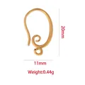 Technical detail of 18K gold-plated copper earring hook with 20x11mm size specs - Style 8 / Copper Plated 18K Real Gold