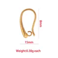 High quality 18K gold plated brass earring hooks for DIY jewelry making 15mm x 8mm - Style 7 / Copper Plated 18K Real Gold