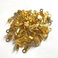 Golden metal flat crimp ends for jewelry leather cord necklace bracelet DIY fasteners - 4*8mm (1 Piece) / Imitation Gold