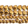 Metallic gold electroplated heart-shaped hematite beads for DIY jewelry accessories - Gold