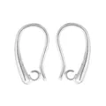 Detailed close-up of silver DIY ear hooks for handmade jewelry and earring making - Style 7 / Silver Plated Copper