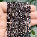 Faceted black dragon vein agate beads in various sizes for DIY jewelry accessories - Black Stripe