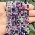 Faceted round multi-colored dragon vein agate beads for DIY jewelry making craft - Green Purple